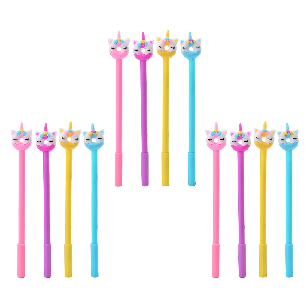 

12 шт. ручки для письма, милый дизайн, милые канцелярские принадлежности из АБС-пластика, нейтральные стираемые ручки для студентов