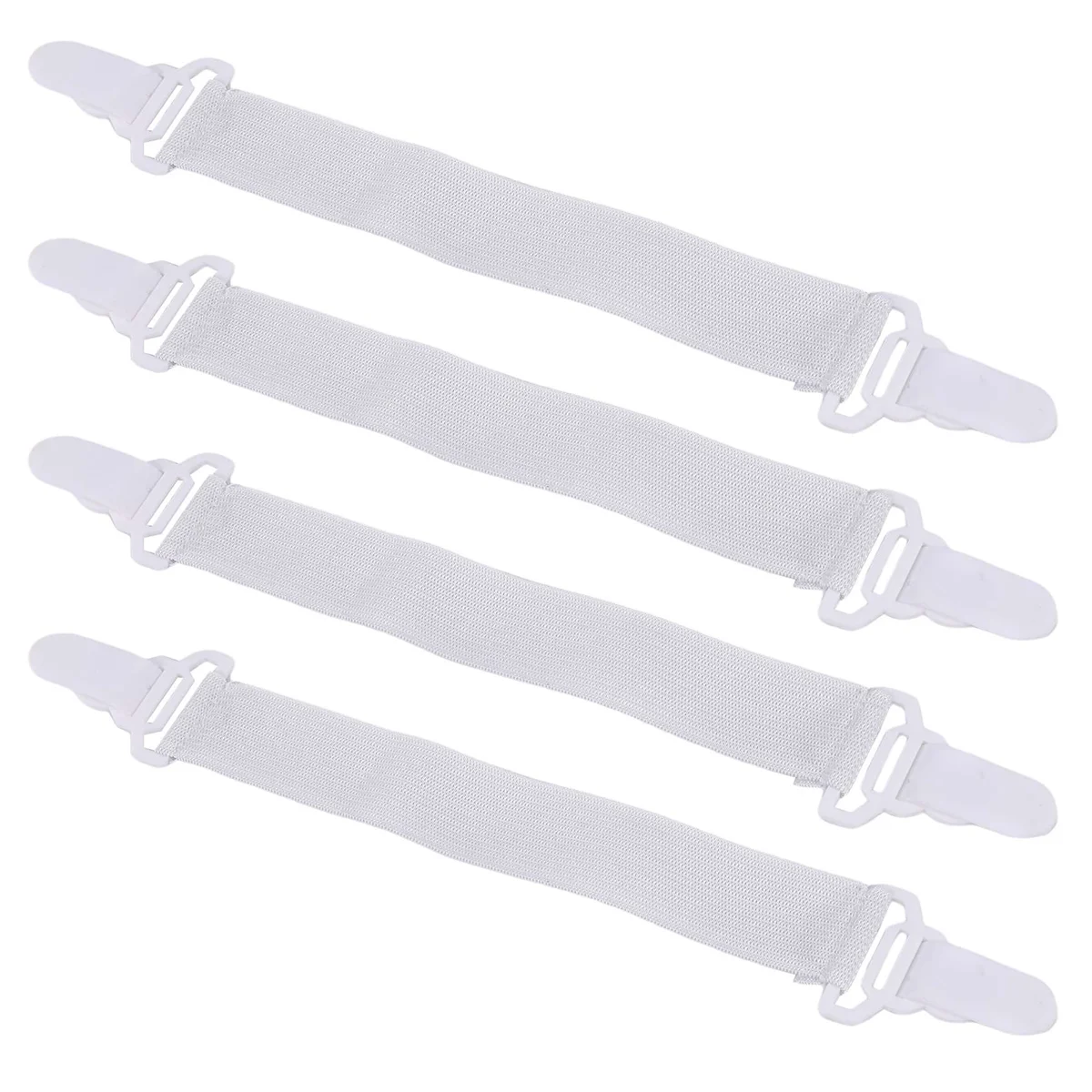 【Home-Tools!】Conjunto de 4 colcha elástica lençol colchas macas tiras de chave filtro branco