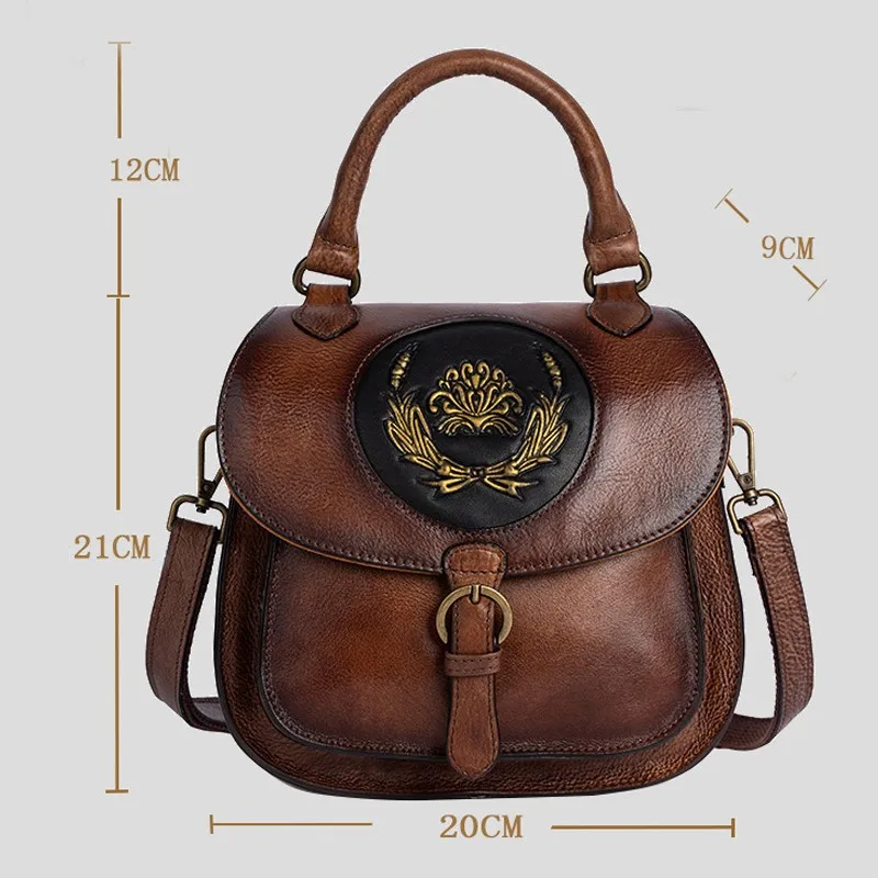 Johnature Genuine Leather Multi-purpose Shoulder Bag Women Backpack Handmade Vintage Natural Soft Cowhide Versatile Handbag