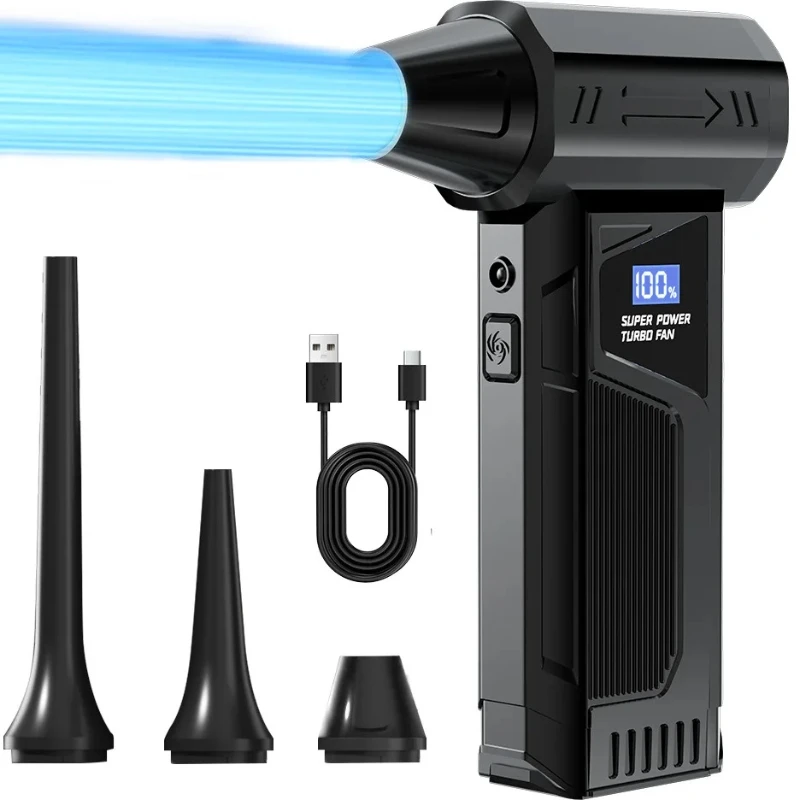 

Мини-турбоструйный вентилятор, 110000 об/мин, со светодиодной подсветкой, электрическая воздушная тряпка, 4 шестерни, скорость ветра, 52 м/с, пылеочиститель, пистолет, инструмент для очистки воздуходувки