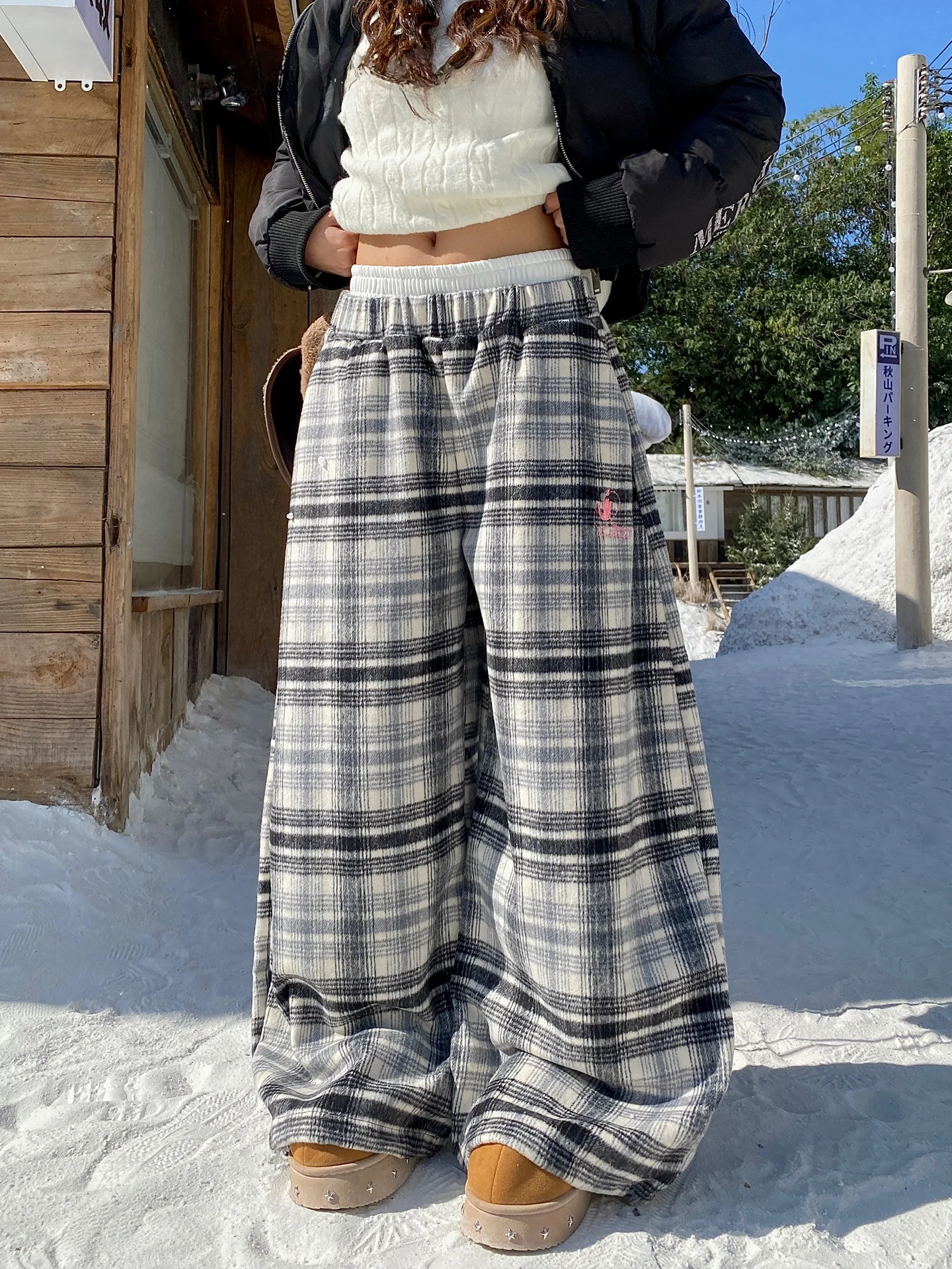 

Женские широкие повседневные брюки Thiened с двойным поясом, свободные, с эластичной талией, из полиэстера, с принтом