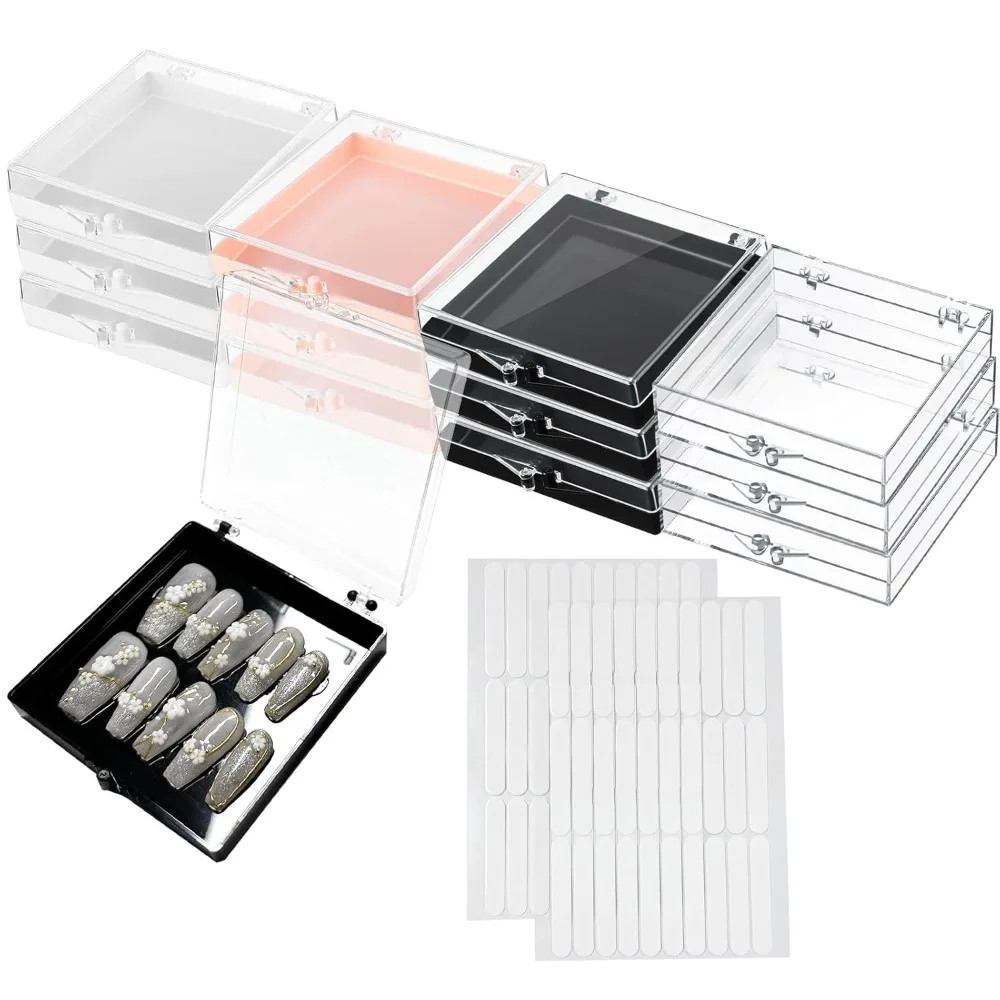 

Nail pressing storage box, empty plastic nail box storage display box, used for packaging fake nails