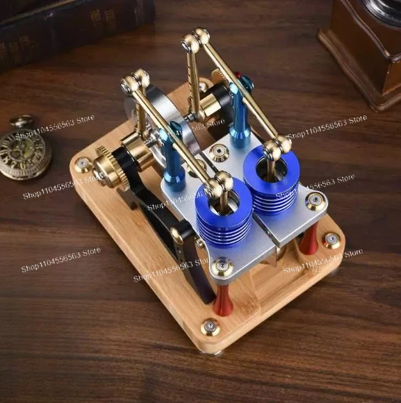 Model of a dual-cylinder piston engine using physical air energy