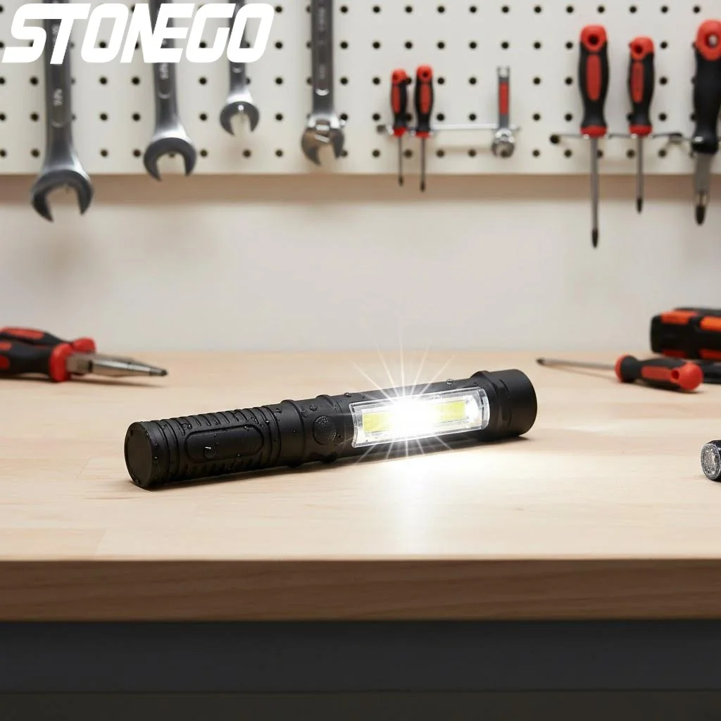Mini COB LED Pen Light Flashlight with Magnet Clip Portable Multifunctional Work Safety Emergency Self Defense Tool