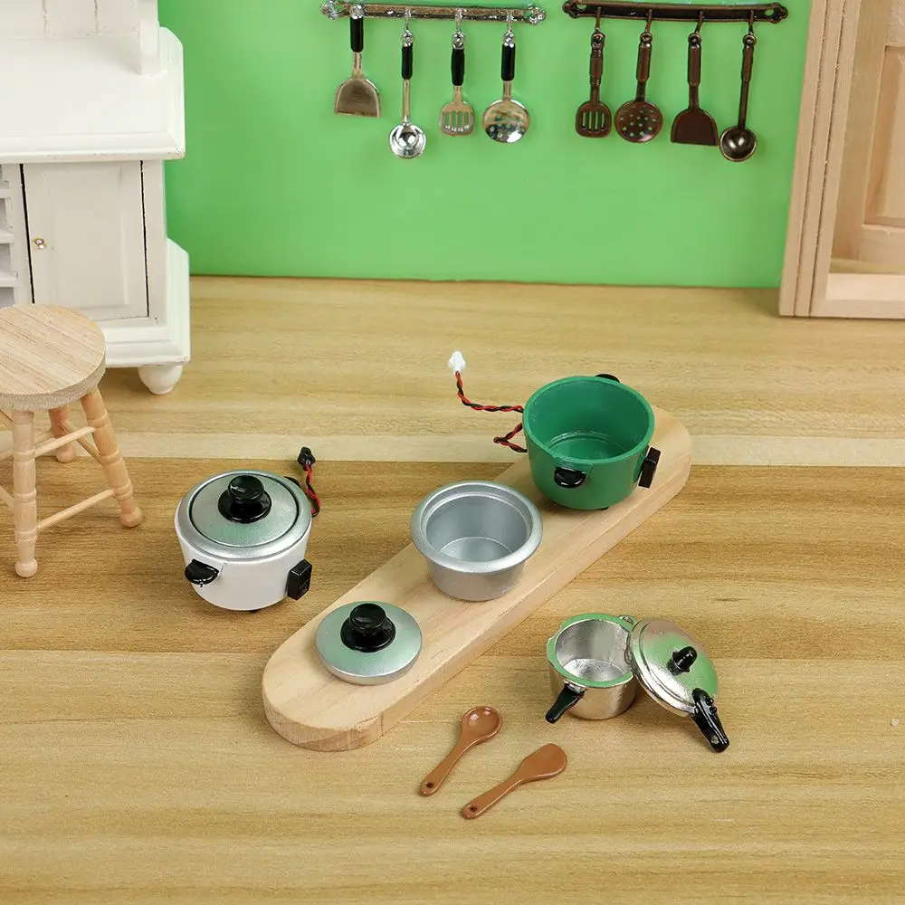 New Spoon Pot 1:12 Dollhouse Furniture Cookware Doll Accessories Simulation Mini Cutlery Set Miniature Cookware