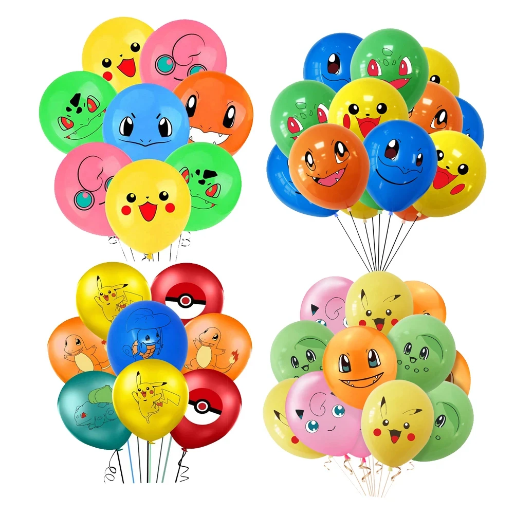 20pcs Anime Pokemon Pikachu Latex Balloon 12-inch Party Decoration Balloon Baby Shower Party Supplies DIY Birthday Gifts