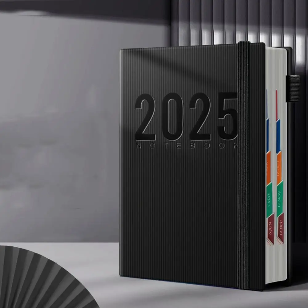 12 شهر 2025 جدول مخطط المفكرة رشاقته ورقة محكم بولي PU 365 يوما المفكرة إدارة الوقت المحمولة a5 مذكرات المفكرة