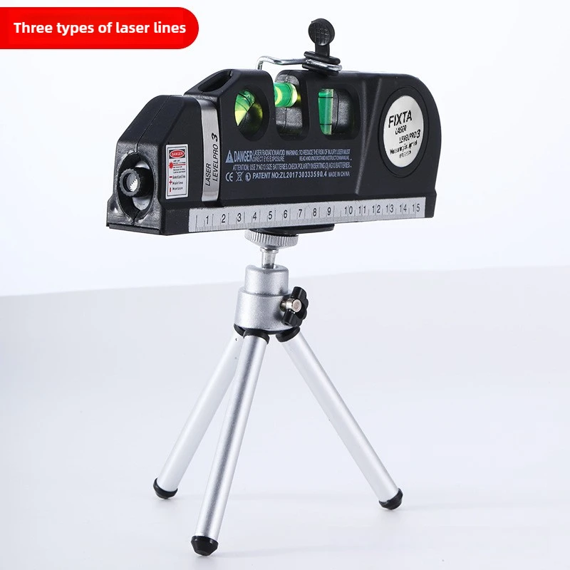 Kompaktowy poziomica laserowa krzyżowa - Wysokiej precyzji marker podczerwieni do majsterkowania i dekoracji - Zawiera tryb kąta prostego i taśmę mierniczą