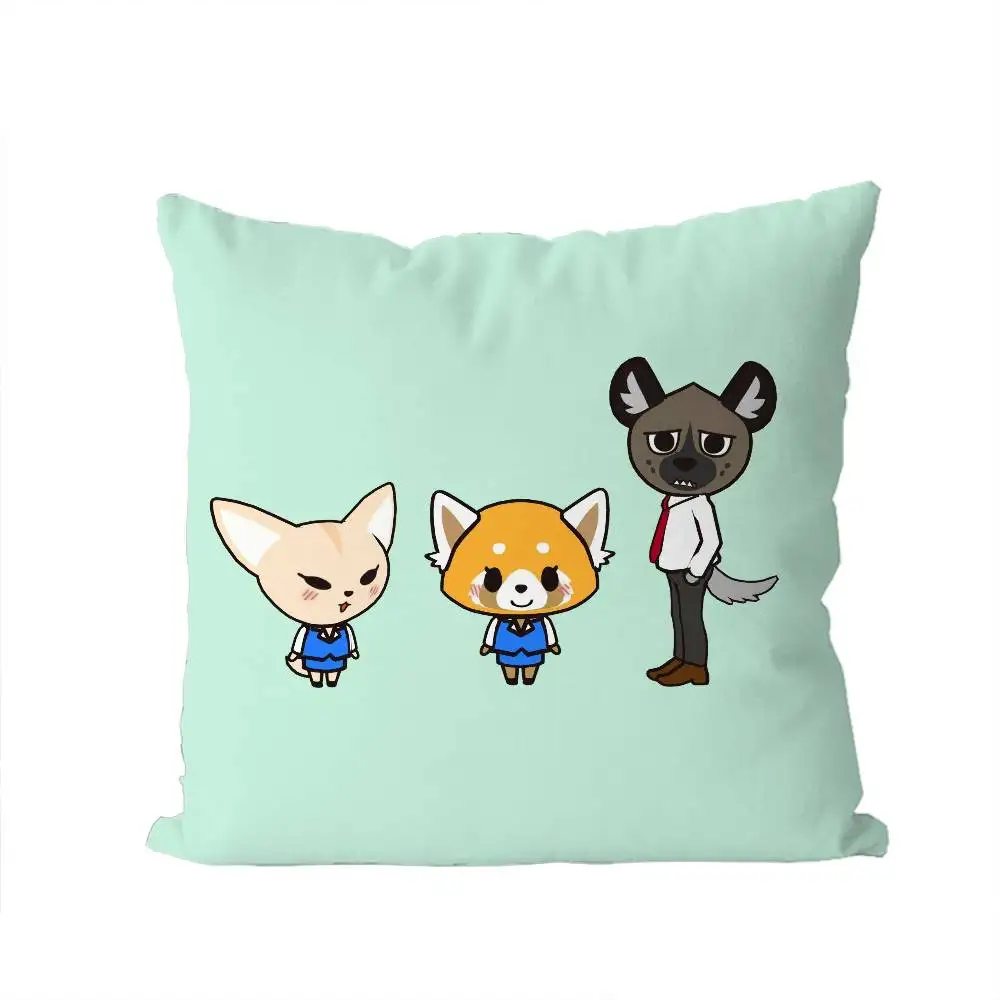 Kawayi A-Aggretsuko كيس وسادة فاخر على الوجهين لوسائد السيارة 45x45 غطاء الوسائد المنزل والديكور أريكة المخدة 50x