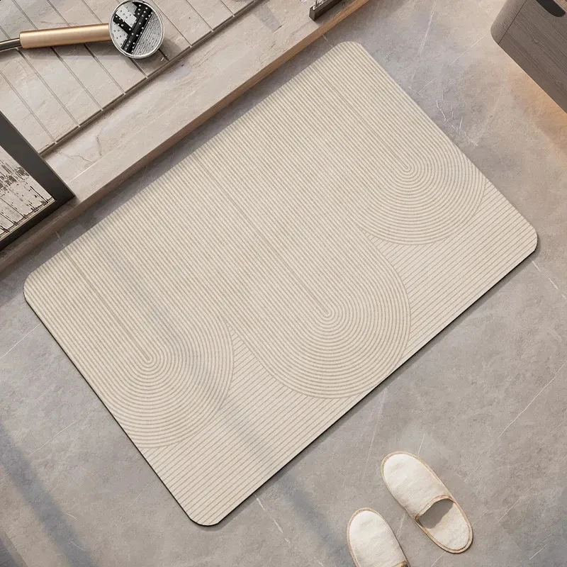 VIKAMA Minimalist Wabi Sabi Style Bathroom Mat, Non Slip Absorbent Quick Drying Bath Mat for Bathroom Shower Room Toilet,