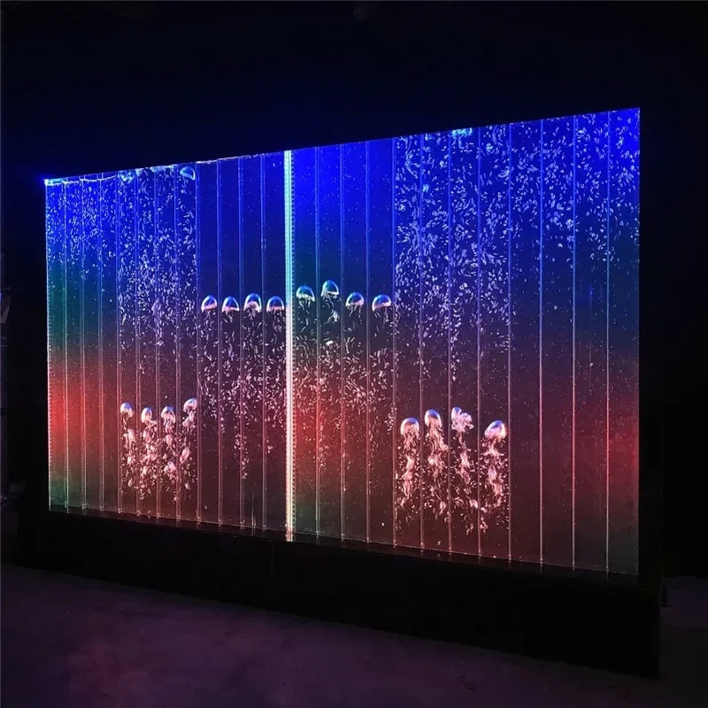 custom.Contemporary Style Floor-standing RGB LED Light Feature Movable Acrylic Bubble Wall Dancing Bubble Panel Sea Life