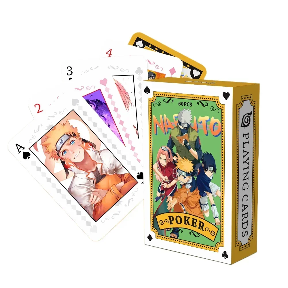 Original NARUTO HD Colorful Playing Cards Popular ONE PIECE Party Games Jujutsu Kaisen Cartoon Printing Anime Cards Kids Toys