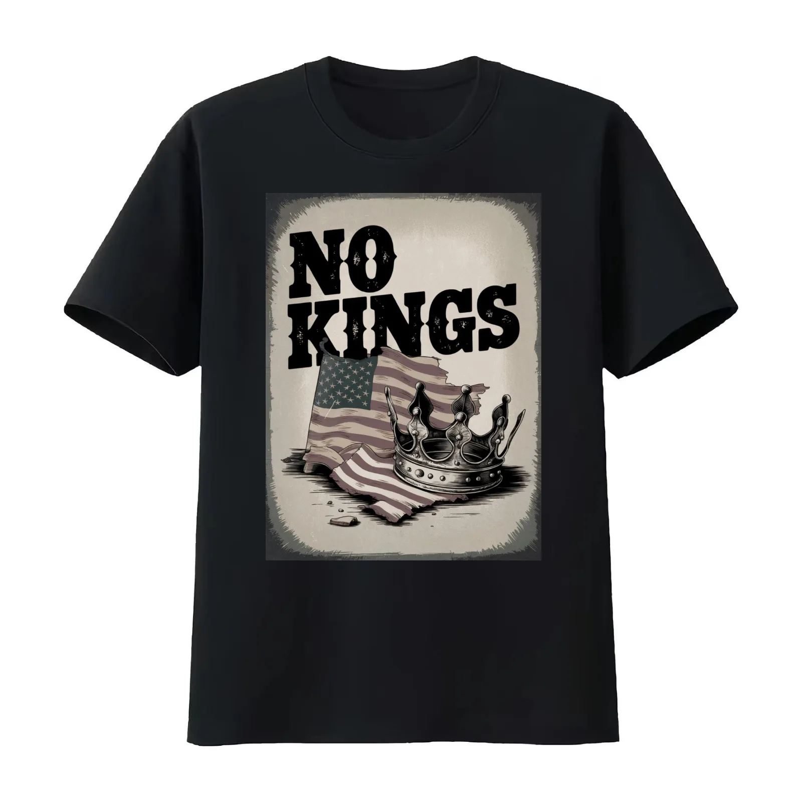 No Kings T-Shirt Summer Casual Cotton Tee Oversized Streetwear Tops Vintage Graphic Print Loose Fit Short Sleeve