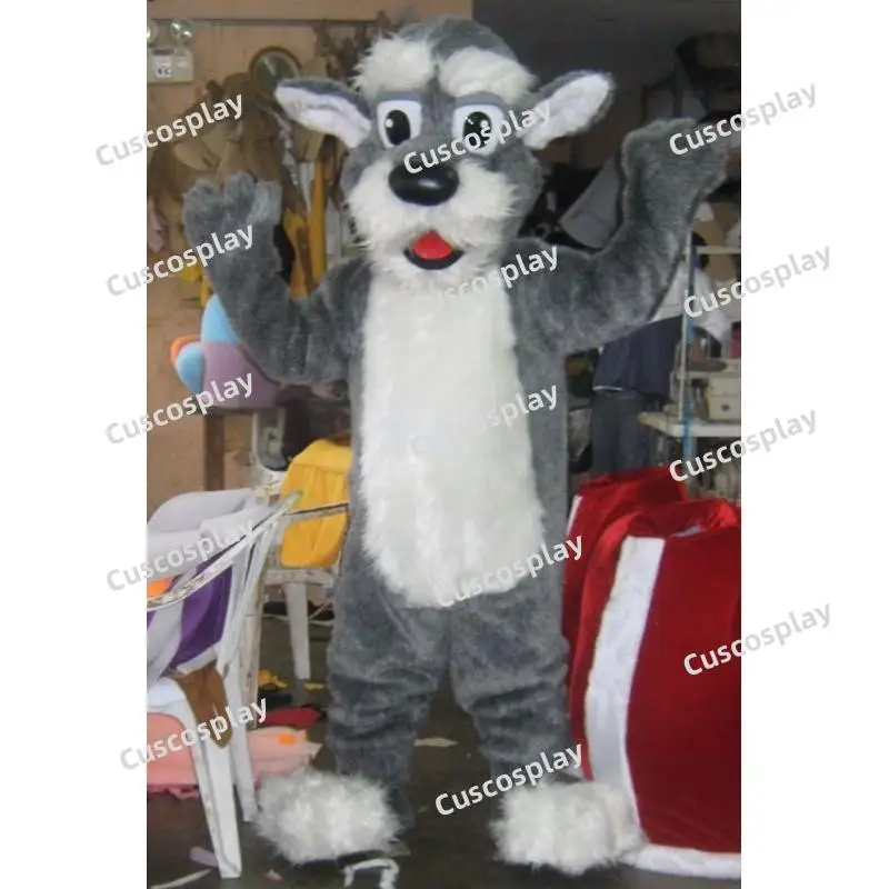 

Grey and White Husky Fox Dog with Thick Eyebrows Mascot Costume Cosplay Party Game Animal Fancy Dress Advertising Halloween