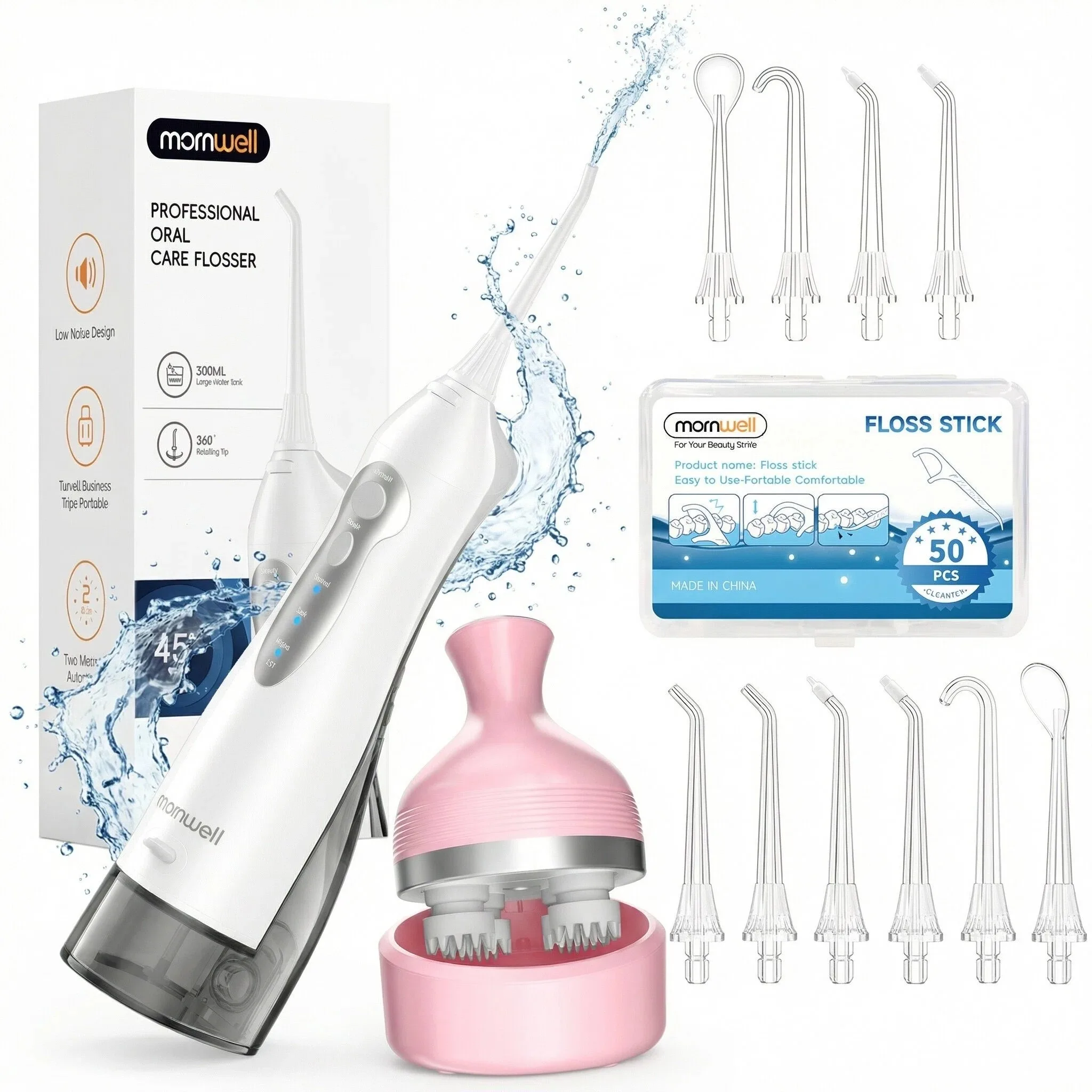 

Усовершенствованный профессиональный набор для ухода за зубами: ирригатор с 3 режимами работы и массажер для головы | Премиальный набор для гигиены полости рта с улучшенными режимами очистки