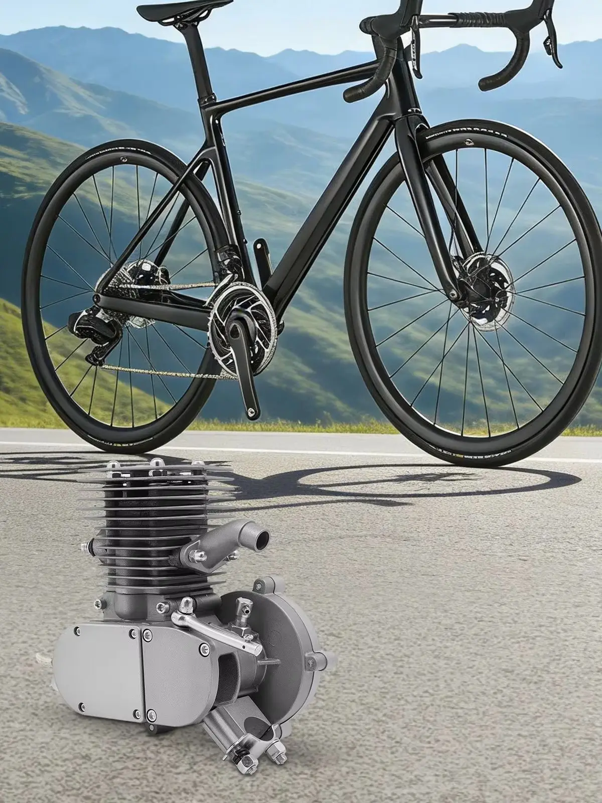 AliExpress NONE 100cc 2-Stroke Bicycle Engine Kit for 26" 28" V-Frame, Motorized Bike Conversion Set 45km/h, Gas Bike Motor for Mountain & Road Bikes