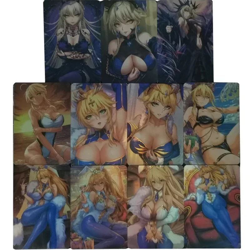 

11Pcs/set Fate/Grand Order Altria Pendragon Ruler Archer Lancer Santa Alter Lily Bunny Girl Game Collection Cards Gift