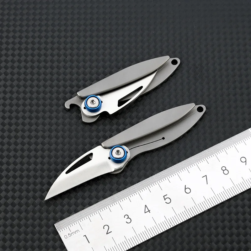 NEW Titanium Alloy Cicada Mini Folding Knife Multifunctional Bottle Opener Oortable Keychain Knife Outdoor EDC Tools