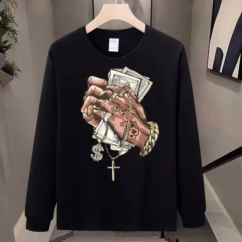 

Свитшот Harajuku Sle Long Sve, осенне-зимняя модная уличная одежда, хлопковый пуловер с круглым вырезом для мужчин и женщин