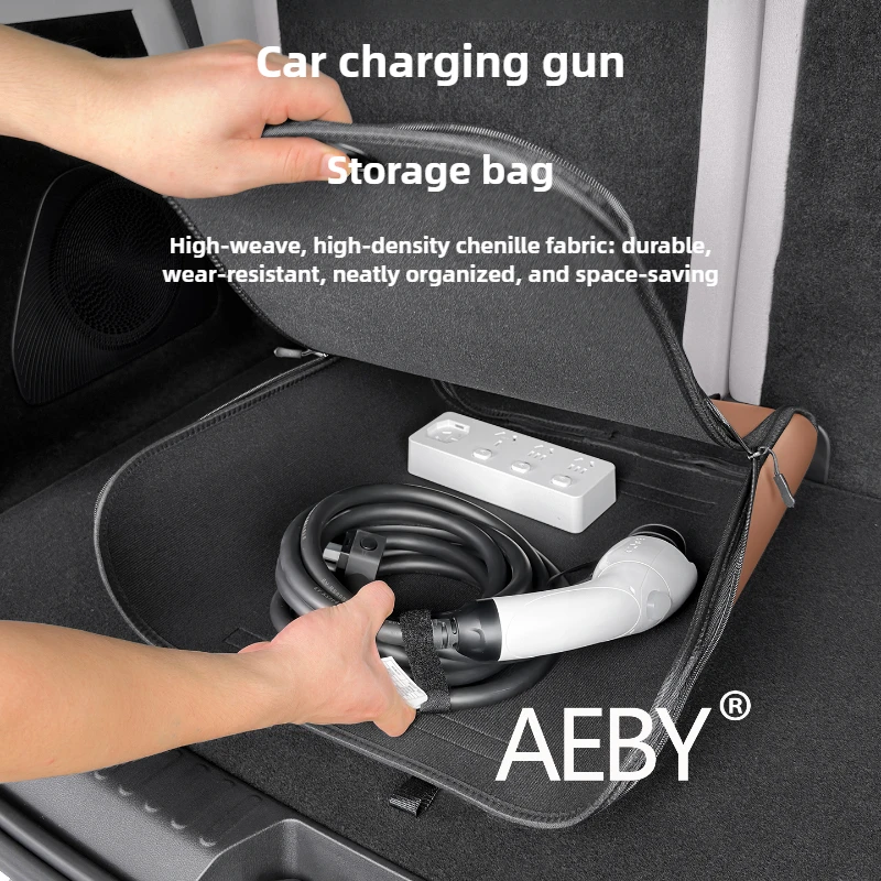 

AEBY For BYD Seal U DM-i 2025 Portable Pouch for Charging Gun & Accessories,Durable Storage Organizer,Portable storage car trunk