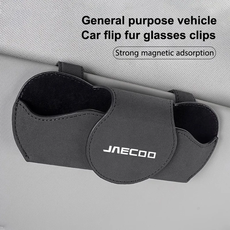 

Leather Car Sun Visor Glasses Case Storage Card Ticket Holder Sunglasses Clip Accessories For Chery Jaecoo J7 J8 2023 2024 2025