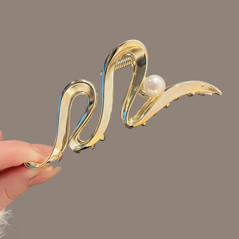 New Women Elegant Gold Silver Hollow Geometric Metal Hair Claw Vintage Hair Clip Headband Hairpin Fashion Girls Hair Accessories