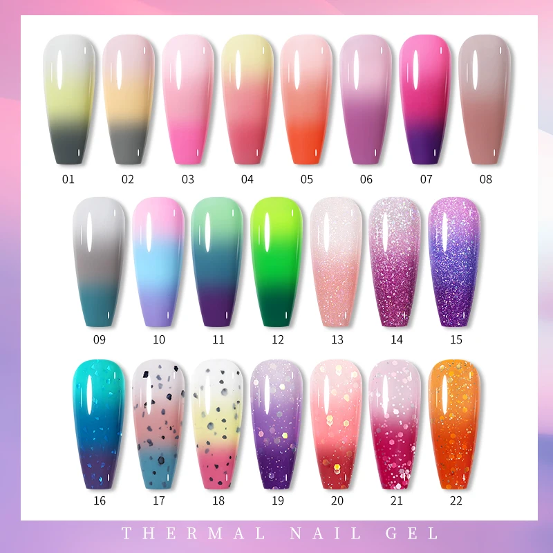 BORN PRETTY Eggshell Thermal Gel Nail Polish 10ml Snowflake Temperature Color Changing Vernis Semis Permanent Need Matte Top