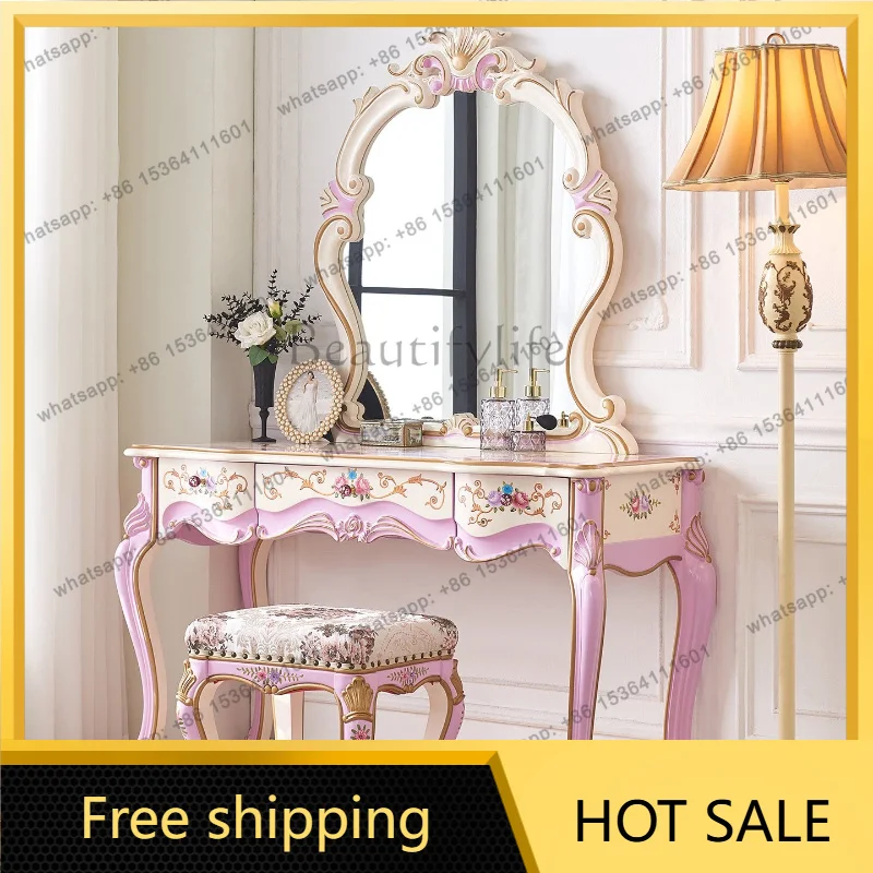 Factory direct sales purple French all solid wood high-end cloakroom master comb makeup