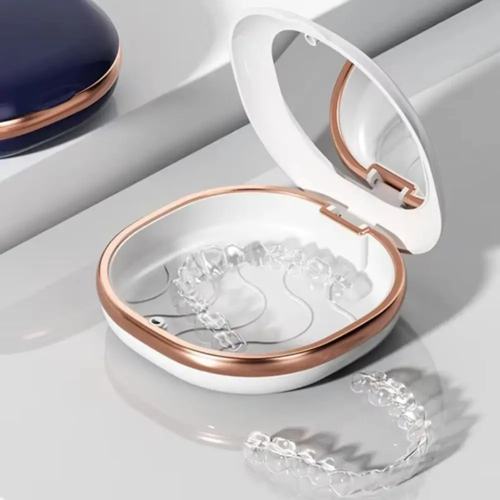 Portable Braces Case Slim Design Magnetic Snap Mouth Guard Organizer with Mirror Easy To Clean Aligner Container Travel