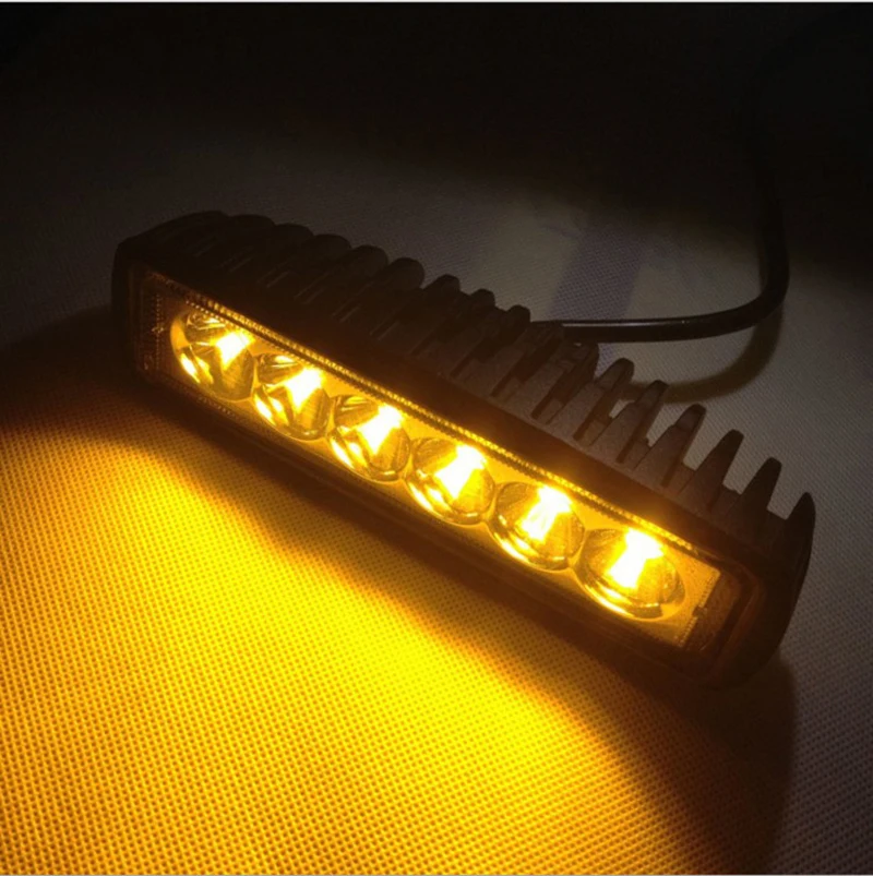 6Inch 30W Amber LED Fog Light Driving Light Bar Waterproof Auxiliary Work Light Offroad Light Grille Light Truck ATV Motorcyle