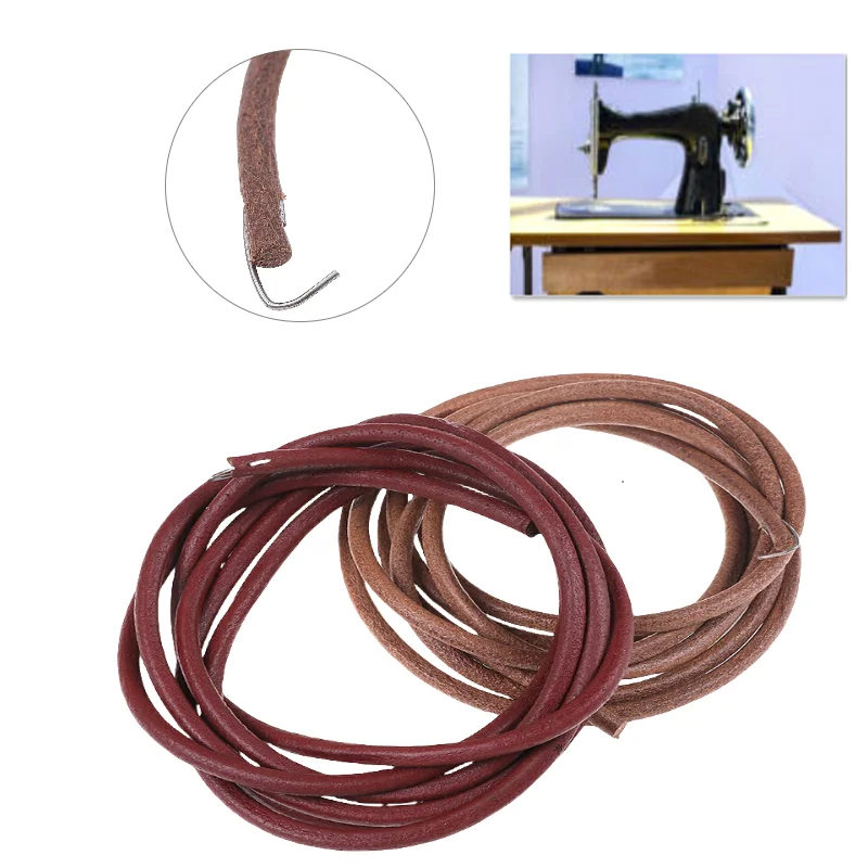 1PC 183cm Leather Belt Treadle Parts With Hook for Singer Sewing Machine 5mm Household Home Old Sewing Machines Accessory