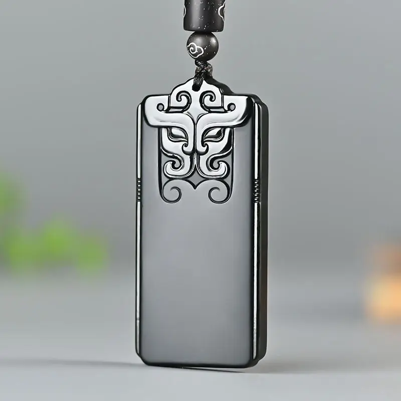 

Hetian Jade Taotie Подвеска Мужской Lucky Taotie Pattern Безопасный нефритовый бренд