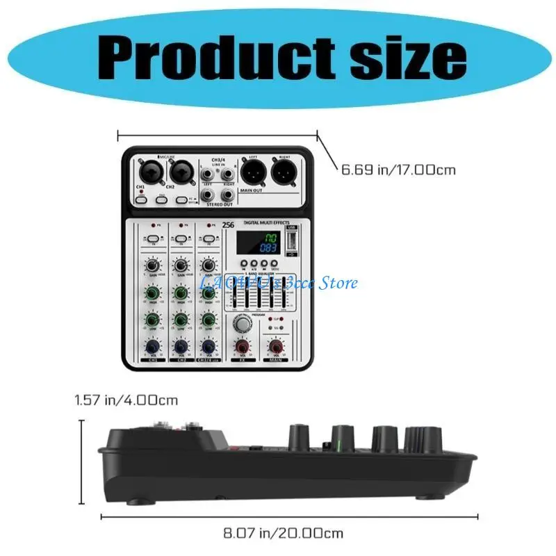 Y8AD Multifungsi Mixer 4inputs Instrumen Mics Streaming Studio Audios