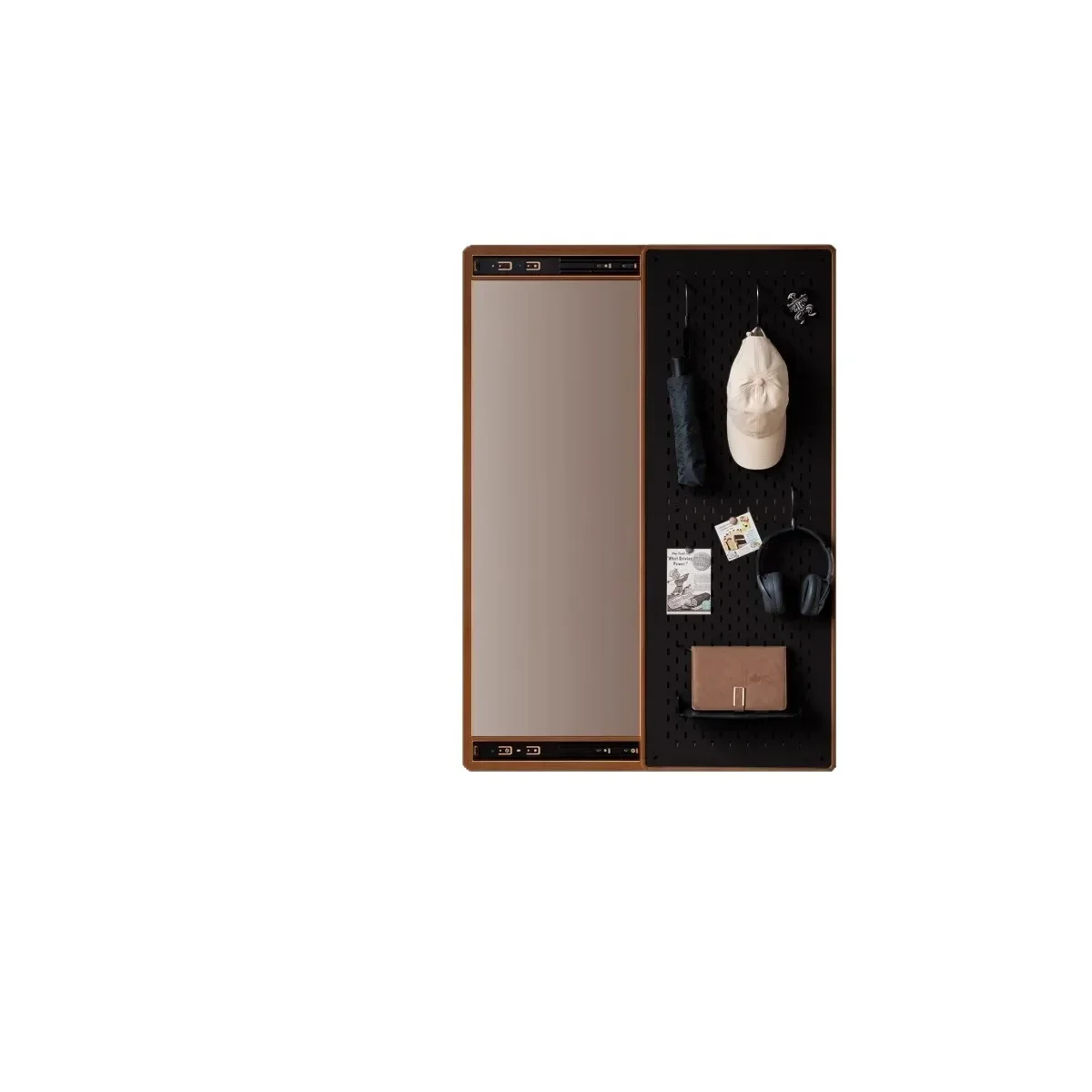 Integrated household invisible push-pull changing mirror wall hanging wall movable