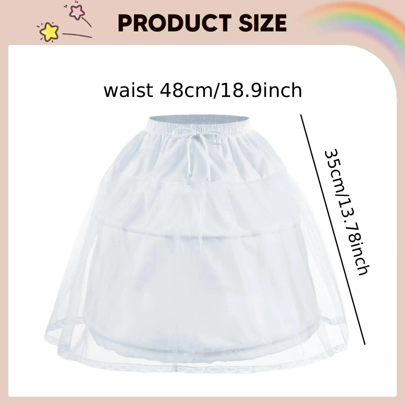 Girls Petticoat Soft Kids Crinoline for New Year Ball Party Costume Dressing