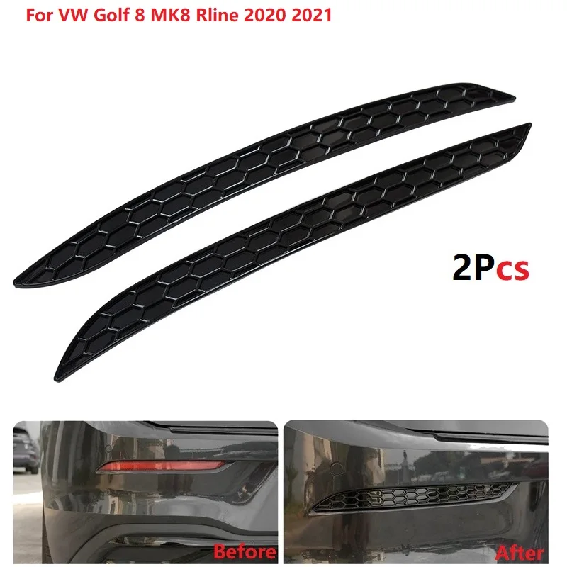 

Car Reflector Fog Light Lamp Cover Trim Styling Accessories ABS Bright Black Rear For VW Golf 8 MK8 Rline 2020 2021