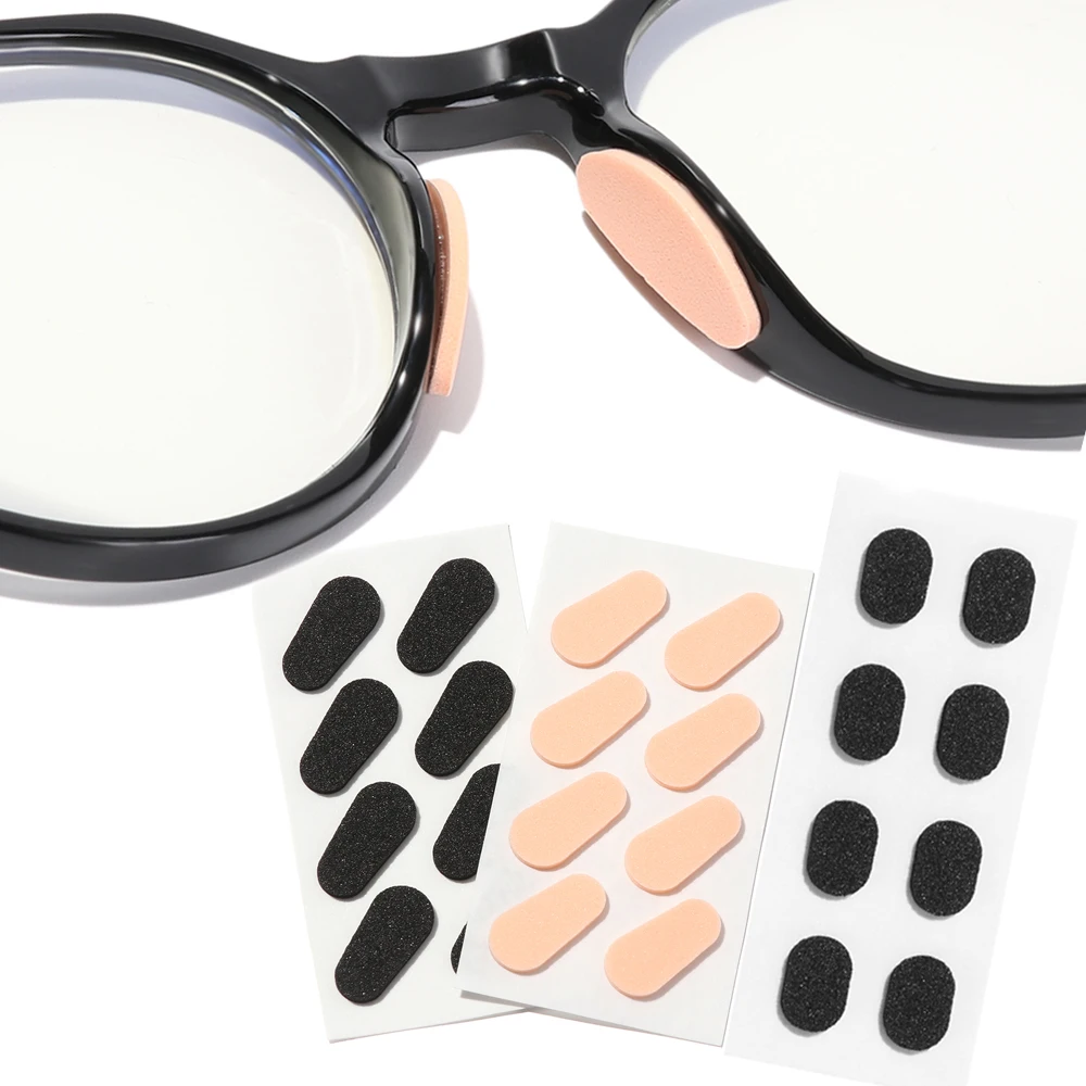 

4 Pairs 1.5mm Soft Foam Skin Color/Black Without Creasing Eyeglasses Nosepads Self-adhesive EVA Nose Pads Non-slip