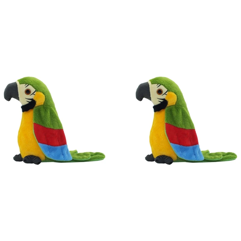 2X Talking Parrot Repeats What You Say Plush Animal Toy Electronic Parrot Toy Plush Toy Parrot Toys Best Gifts B