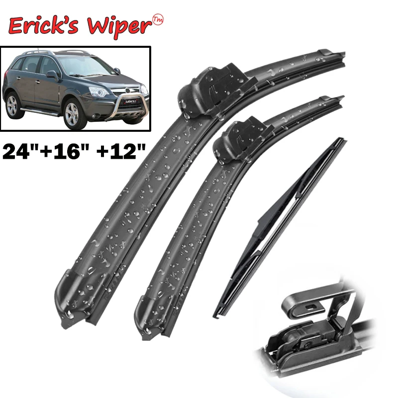 Erick's Wiper Front & Rear Wiper Blades Set Kit For Vauxhall Opel Antara 2006 - 2019 Windshield Windscreen Window 24