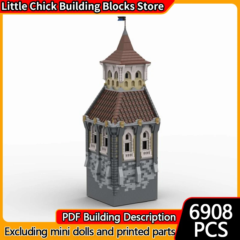 

Средневековый замок, модель MOC, строительные кирпичи, средневековый маленький дворец, модульная технология, детские праздничные подарки, сборные игрушки, костюм