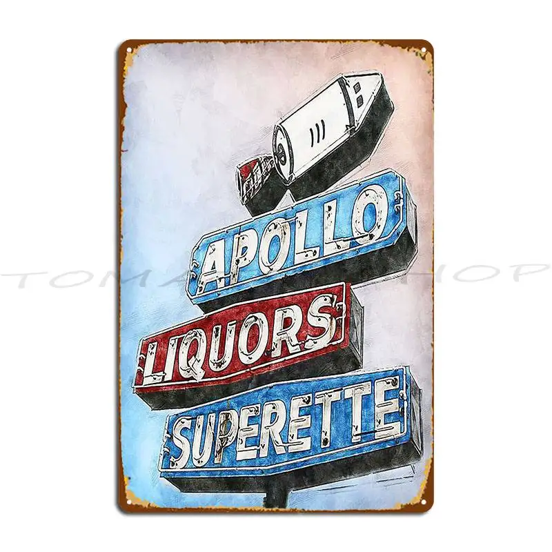 Apollo Liquors  Metal Sign Garage Bar Pub Mural Party Personalized Tin Sign Poster