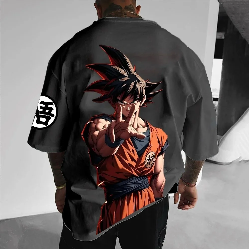 25/26 Latest Hot Summer Anime Fans Dragon Ball One Piece Demon Slayer Naruto 3D Printed Large Trendy Men's Street Men's T-shirt