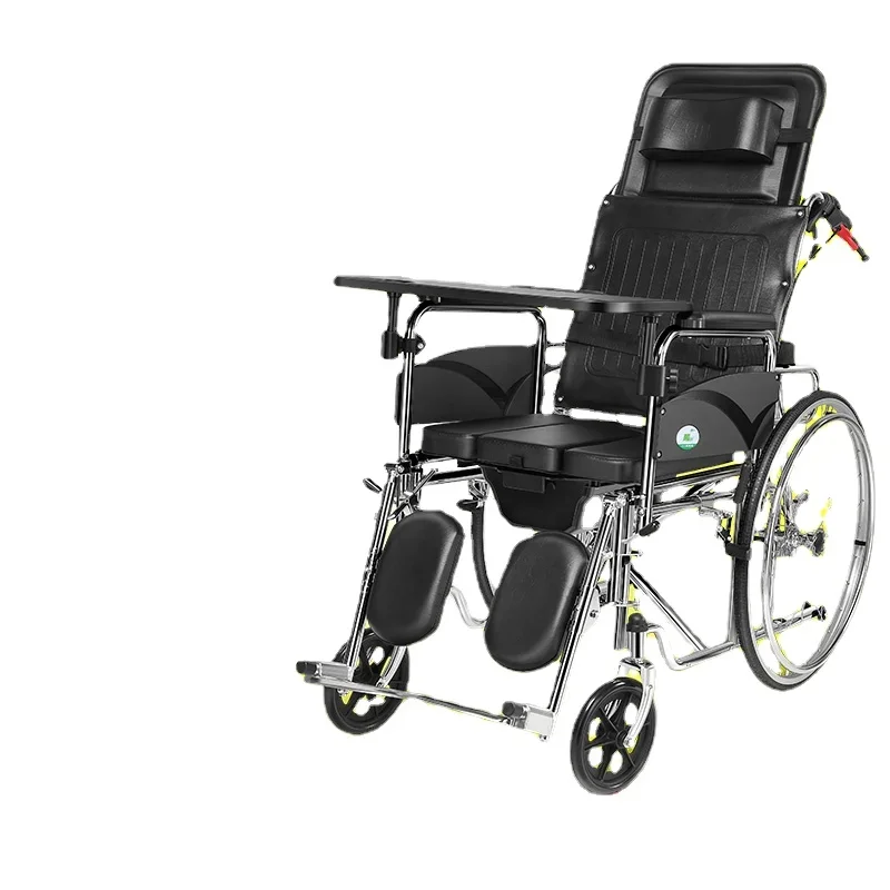 Wheelchair with toilet, bedpan, elderly, disabled, folding, light, sitting, lying down, paralyzed, elderly, bathing