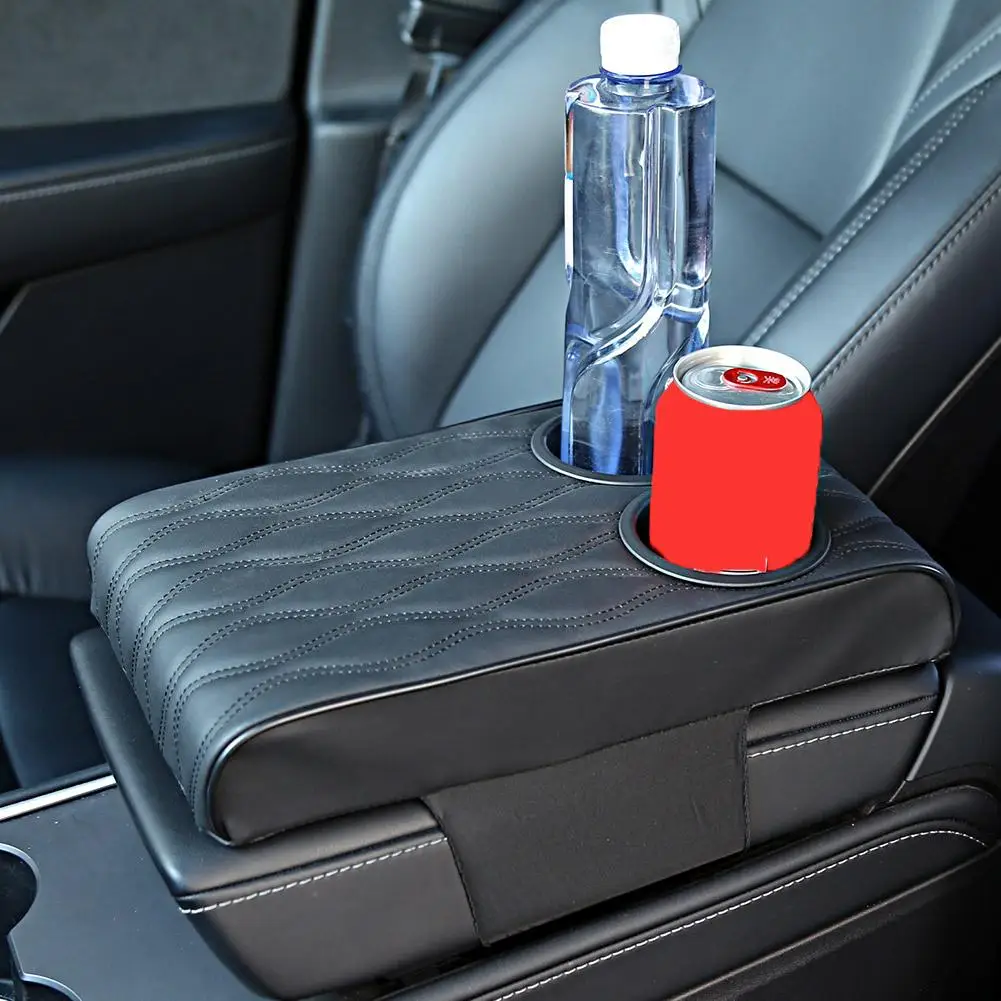 1PC Car armrest pad Auto Accessories Hand Elbow Support Cushion Box Anti-fatigue With Cup Holder Arm Rest Storager Box