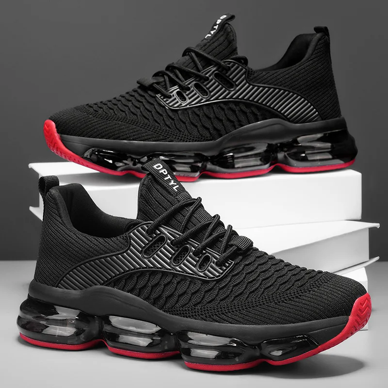 

Мужские кроссовки на платформе с дышащей сеткой и шнуровкой, повседневные, для бега, весенняя коллекция, новые, с мягкой подошвой, простые, повседневные кеды