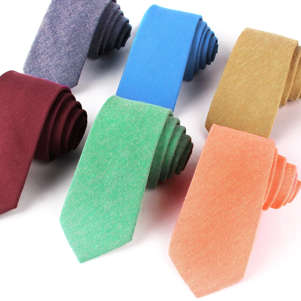 

Cotton Skinny Neck Ties For Men Women Wedding Tie For Groom Suits Ties Boy Girls Slim Necktie Gravata Solid Color Neckties Gifts