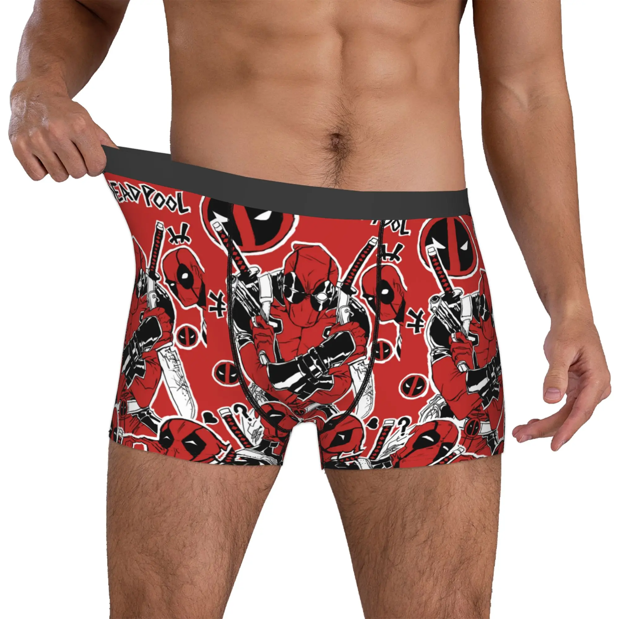 

Custom D-Deadpool Manga Underwear Men Print Boxer Shorts Panties Briefs Soft Underpants