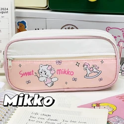 Miniso Mikko Pencil Case Cartoon Multifunctional Large Capacity Pencil Case Cute Student Simple Printed Pattern Stationery Bag