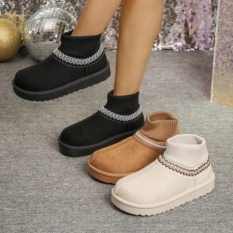 

Женские зимние новые стильные модные дизайнерские ботинки с круглым носком для прогулок на открытом воздухе, удобные легкие износостойкие короткие ботинки