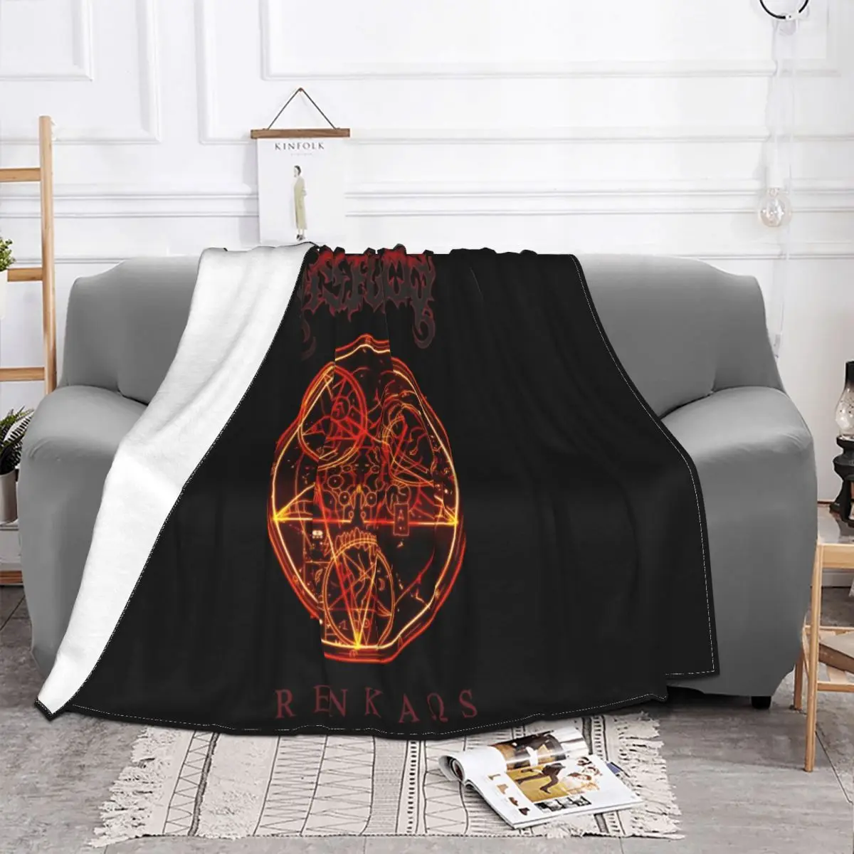 New Popular Dissection Reinkans Death Metal Rock Band Mens Black Hat Rap Rock Throw Blanket